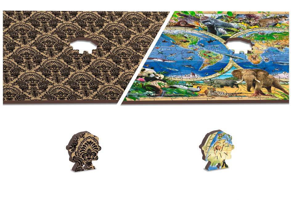 PUZZLE MAPA KRÁLOVSTVÍ ZVÍŘAT 2V1/150 DÍ