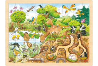 PUZZLE ZKOUMÁNÍ PŘÍRODY/96 DÍLKŮ, DŘEVĚN