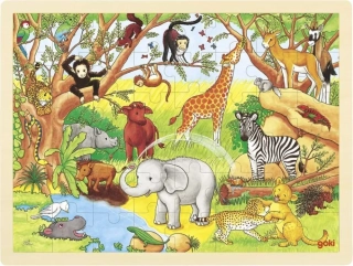 PUZZLE AFRIKA/48 DÍLKŮ, DŘEVĚNÉ