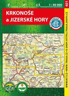 KČT 401 KRKONOŠE A JIZERSKÉ HORY 1:40T
