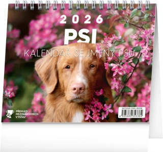 KALENDÁŘ 2026 STOLNÍ: PSI/SE JMÉNY PSŮ