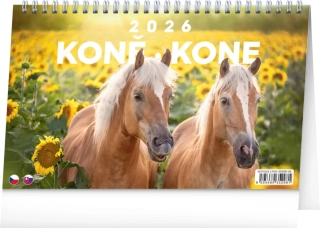 KALENDÁŘ 2026 STOLNÍ: KONĚ/KONE