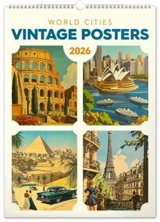 KALENDÁŘ 2026 NÁST: VINTAGE PLAKÁTY/SVĚTOVÁ MĚSTA 33X46
