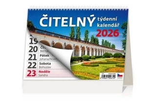 KALENDÁŘ STOL 2026 ČITELNÝ TÝDENNÍ