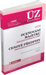 ÚZ 1666 OCEŇOVÁNÍ MAJETKU, CENOVÉ PŘEDPISY RED. UZ. 15. 12. 2025