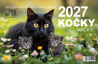 KALENDÁŘ 2027 KOČKY, STOLNÍ, TÝDENNÍ