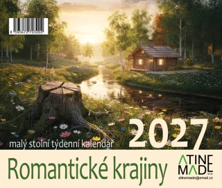 KALENDÁŘ 2027 ROMANTICKÉ KRAJINY, MALÝ STOLNÍ, TÝDENNÍ, 13 X 15 CM
