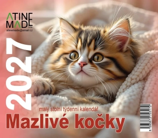 KALENDÁŘ 2027 MAZLIVÉ KOČKY, MALÝ STOLNÍ