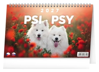 KALENDÁŘ 2027 STOLNÍ: PSI/PSY CZ/SK