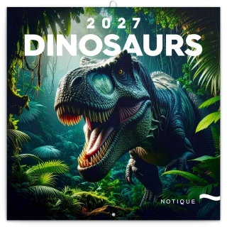 KALENDÁŘ 2027 POZN: DINOSAUŘI, 30 X 30 CM
