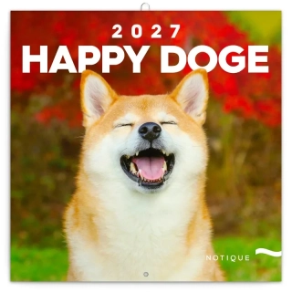 KALENDÁŘ 2027 POZN: HAPPY DOGE, 30 X 30 CM