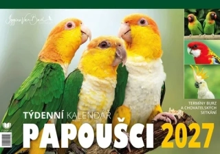 KALENDÁŘ 2027 PAPOUŠCI - STOLNÍ, TÝDENNÍ, 301 MM X 243 MM