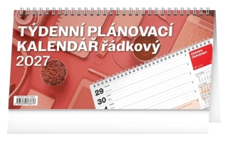 KALENDÁŘ 2027 STOLNÍ: PLÁNOVACÍ ŘÁDKOVÝ, 25 X 12,5 CM