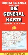 COSTA BLANCA VALENCIA GRANADA MAPA 1:200 000